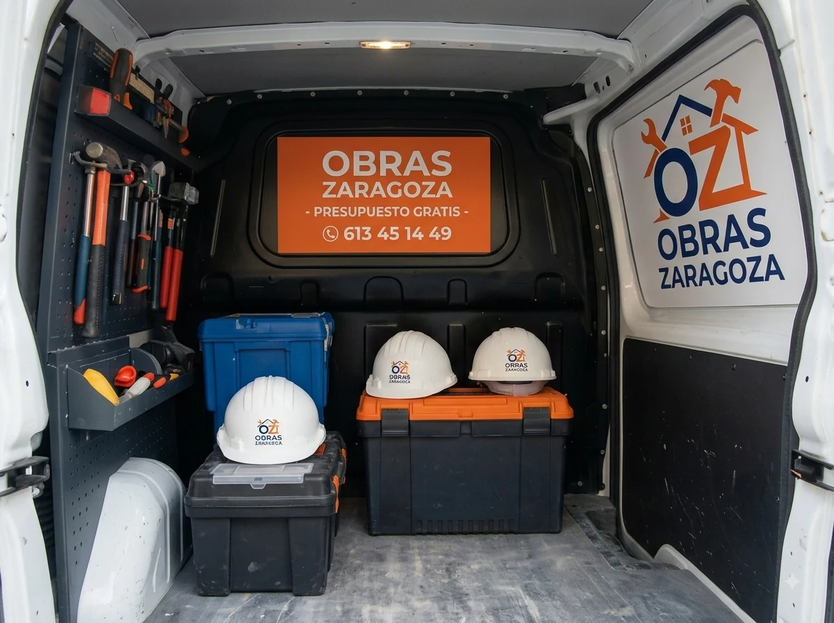 Furgoneta de trabajo equipada de Obras Zaragoza